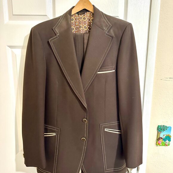 Matching Dress Jacket, Pants and Tie from 1970s Vintage - Picture 1 of 7